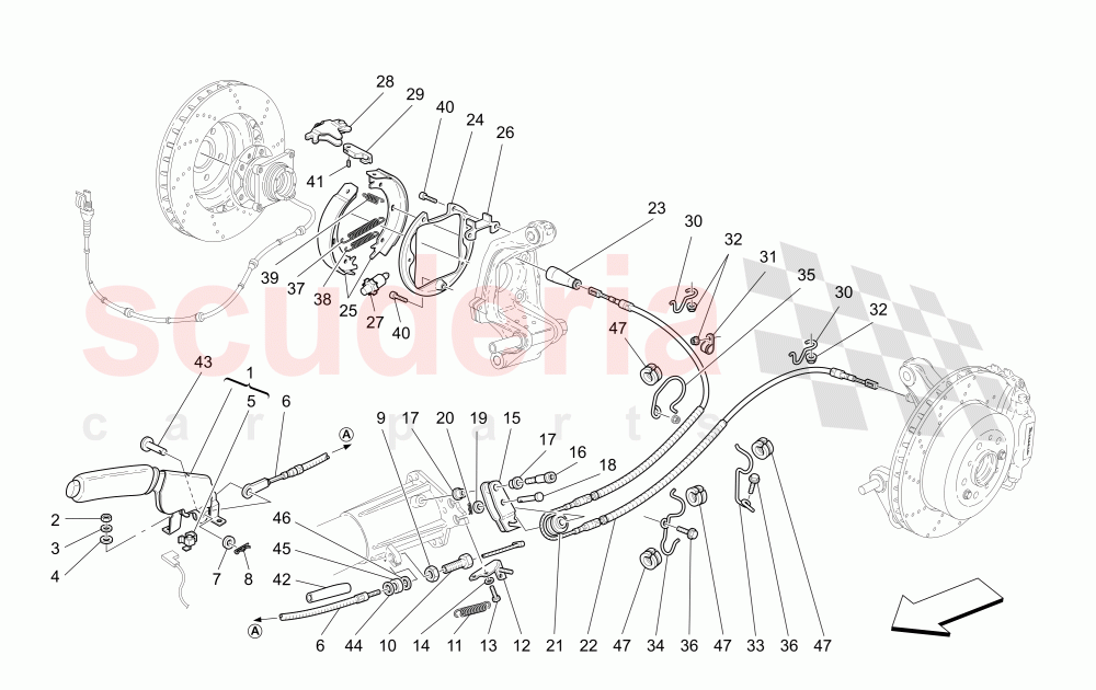 PARKING BRAKE of Maserati Maserati 4200 Coupe (2002-2004) CC