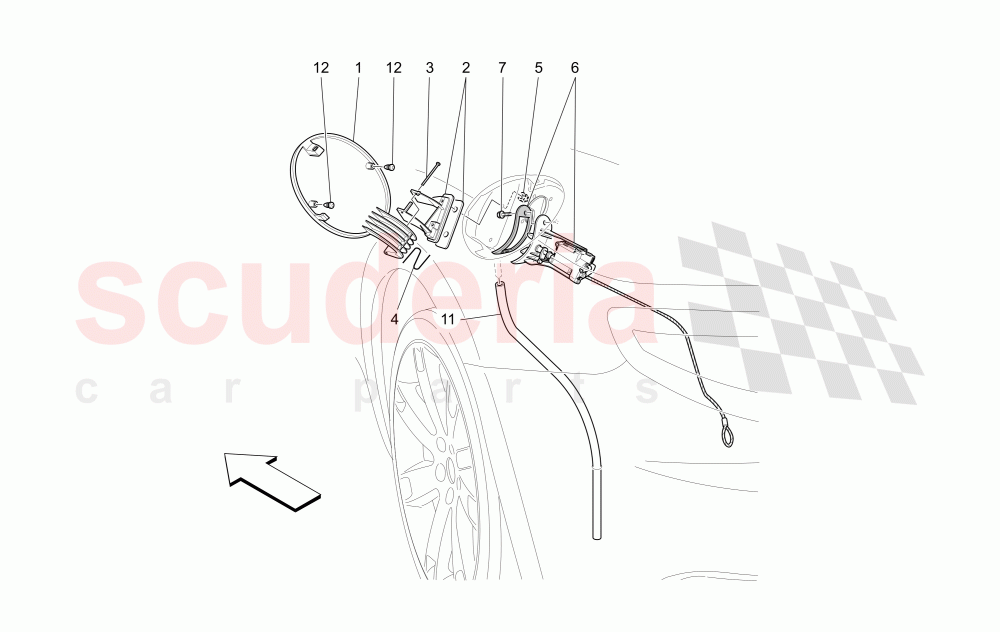 FUEL TANK DOOR AND CONTROLS of Maserati Maserati GranCabrio (2013+) Sport