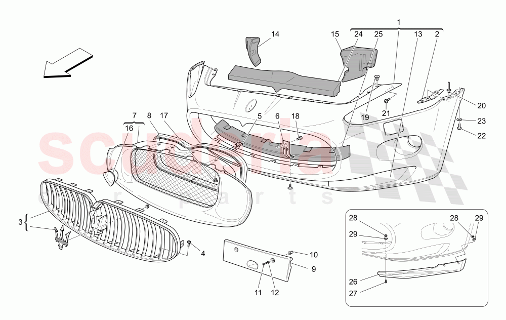 FRONT BUMPER (Not available with: Sport, Special Edition) of Maserati Maserati GranCabrio (2010-2012)