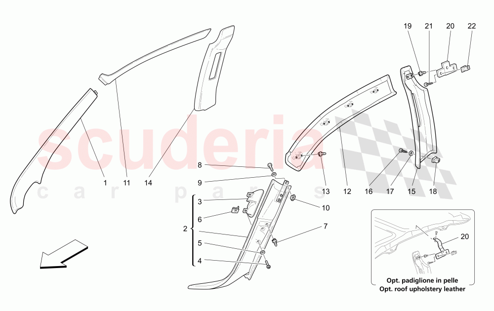 INNER TRIMS of Maserati Maserati 4200 Coupe (2005-2007) GT