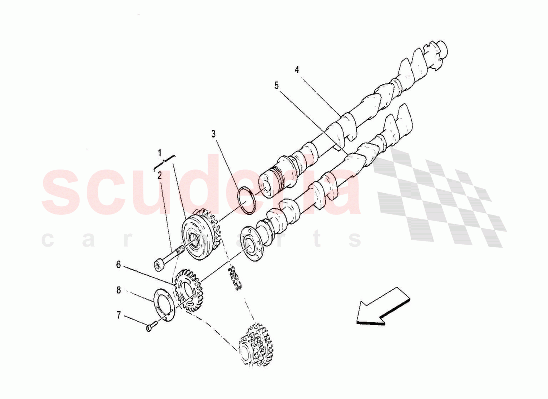 RH Cylinder Head Cam Shaft of Maserati Maserati GranTurismo MC Stradale
