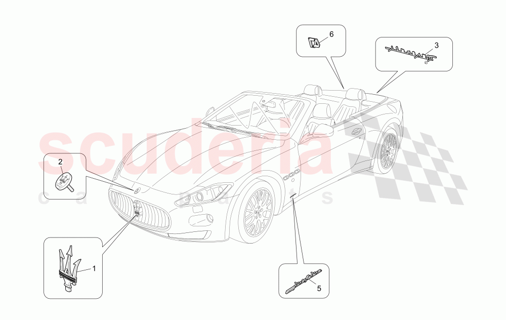 TRIMS, BRANDS AND SYMBOLS of Maserati Maserati GranCabrio (2017+) Special Edition