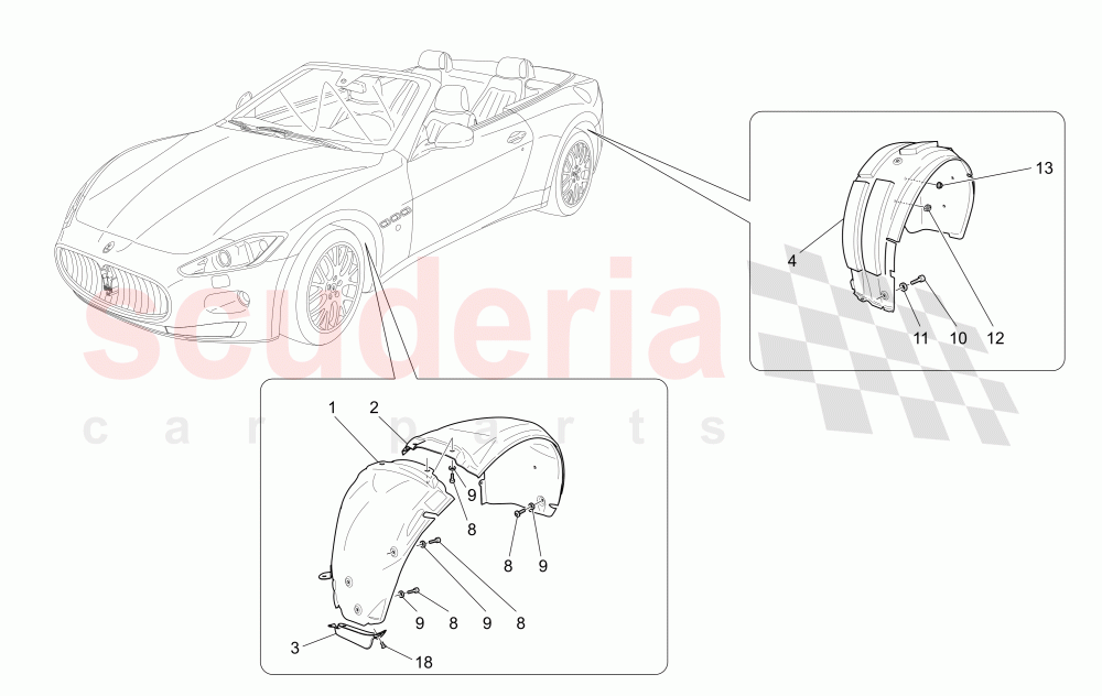 WHEELHOUSE AND LIDS of Maserati Maserati GranCabrio (2013+)