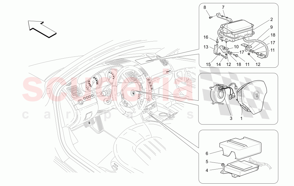 FRONT AIRBAG SYSTEM of Maserati Maserati Quattroporte (2003-2007) DuoSelect