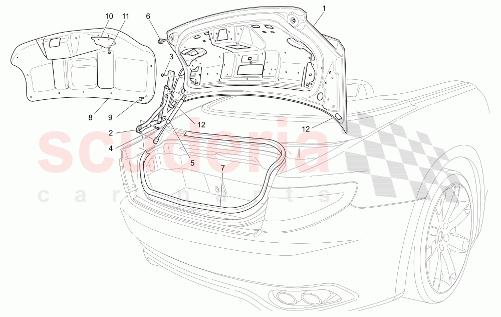 REAR LID (Not available with: Special Edition) of Maserati Maserati GranCabrio (2013+) Sport