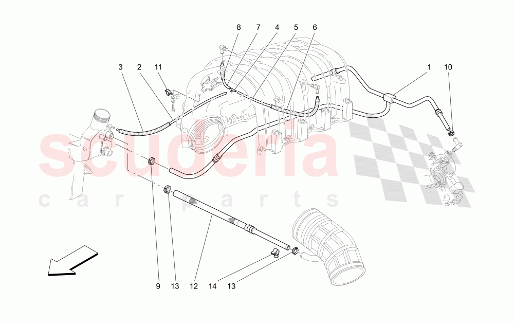 OIL VAPOUR RECIRCULATION SYSTEM (Available with: "Spyder 90th Anniversary" Version) of Maserati Maserati 4200 Spyder (2005-2007) CC