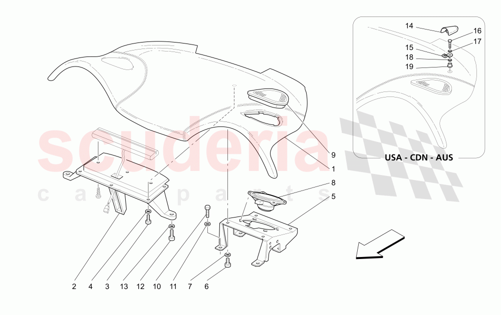 REAR PARCEL SHELF of Maserati Maserati 4200 Coupe (2005-2007) GT