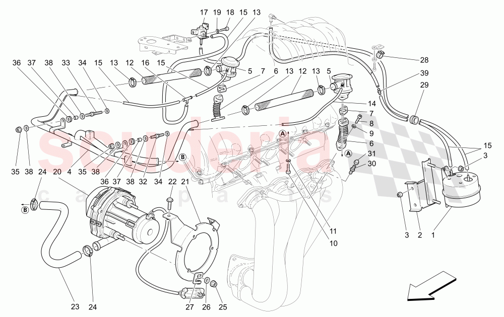 ADDITIONAL AIR SYSTEM of Maserati Maserati 4200 Spyder (2005-2007) GT