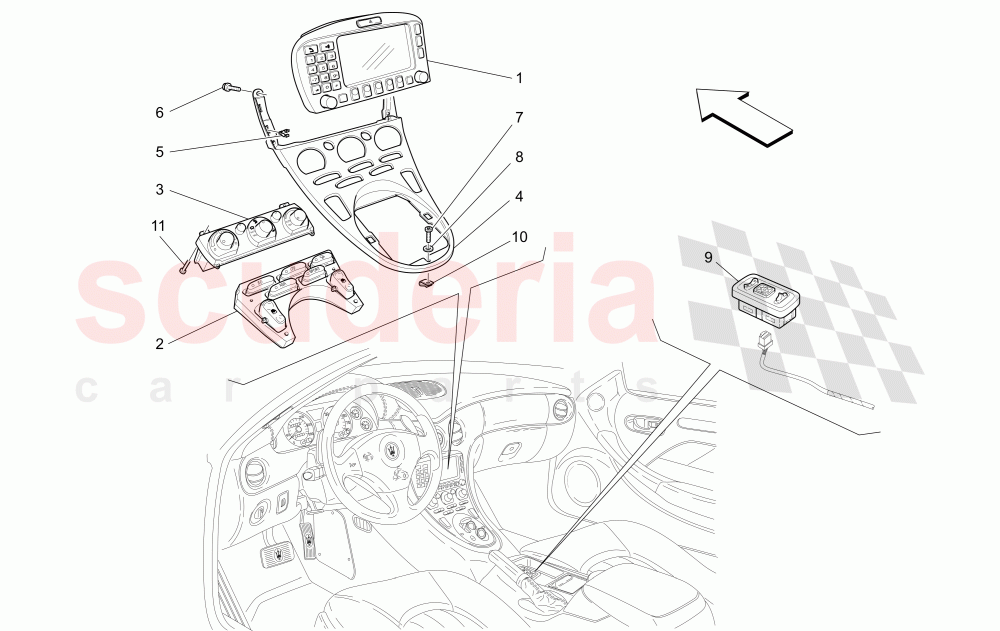 PASSENGER COMPARTMENT DEVICES (Tunnel) of Maserati Maserati 4200 Coupe (2005-2007) CC