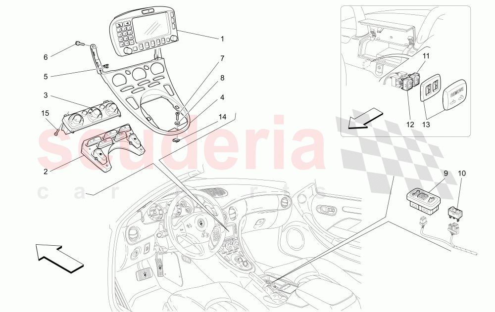 PASSENGER COMPARTMENT DEVICES (Tunnel) of Maserati Maserati 4200 Spyder (2005-2007) GT