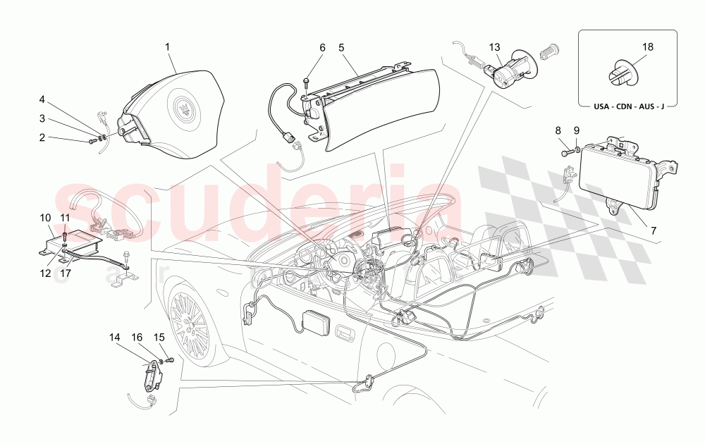 AIRBAG SYSTEM of Maserati Maserati 4200 Spyder (2005-2007) GT