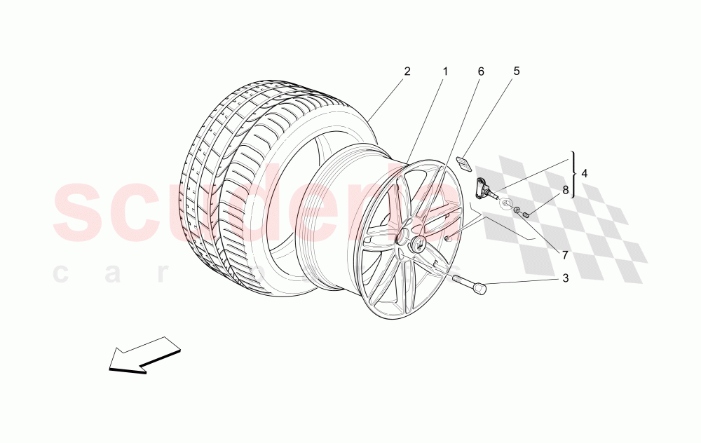WHEELS AND TYRES (Not available with: EXTERIOR BLACK KIT FULL (FRONT GRILLE FRAME, DOOR HANDLE, DOOR MIRRORS COVER)) of Maserati Maserati Ghibli (2017+) Diesel