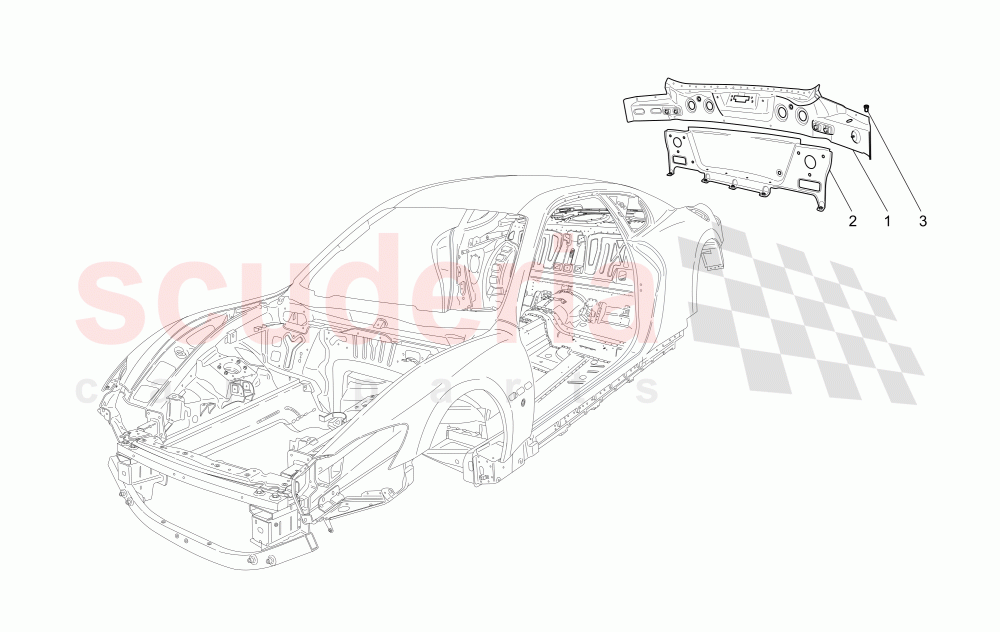 BODYWORK AND REAR OUTER TRIM PANELS of Maserati Maserati GranTurismo (2012-2016) Sport Auto