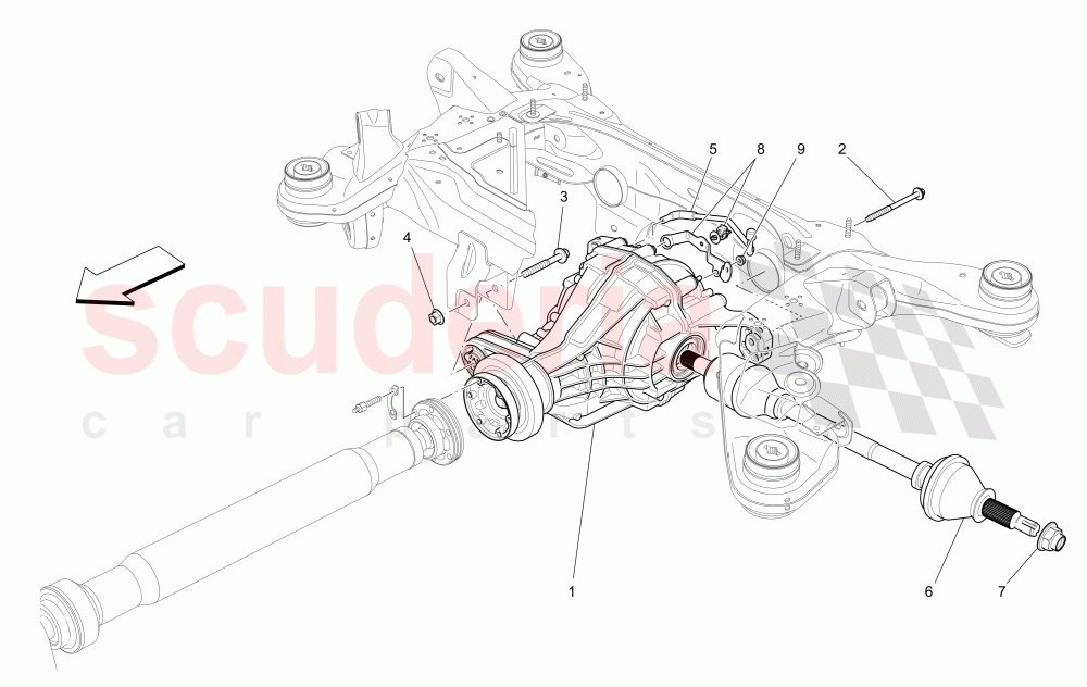 DIFFERENTIAL AND REAR AXLE SHAFTS of Maserati Maserati Levante (2017+)