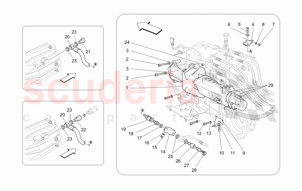 ACTUATION HYDRAULIC PARTS FOR F1 GEARBOX parts for Maserati