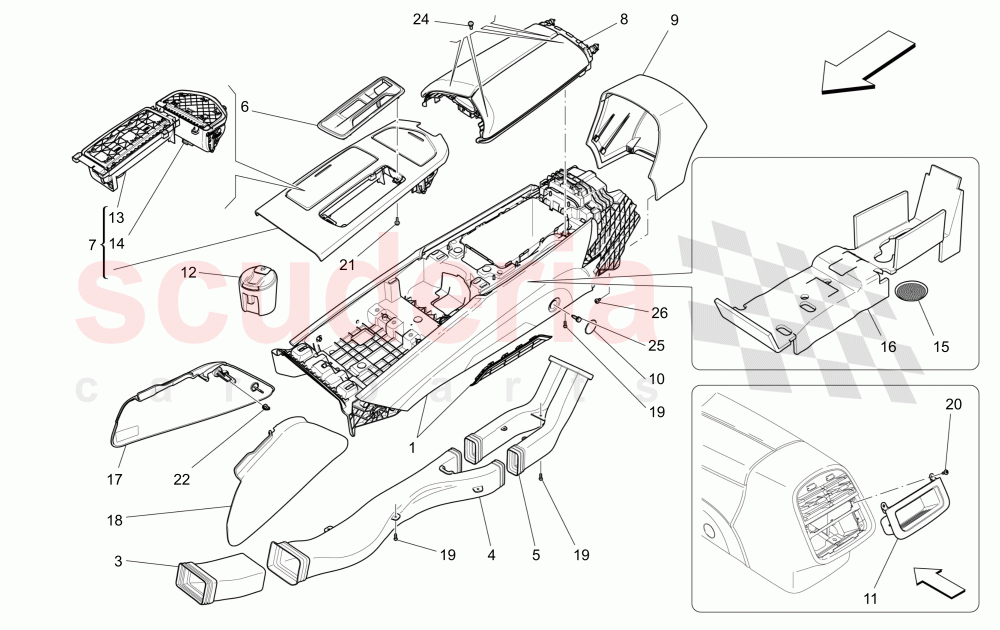 ACCESSORY CONSOLE AND CENTRE CONSOLE of Maserati Maserati Quattroporte (2013-2016) Diesel