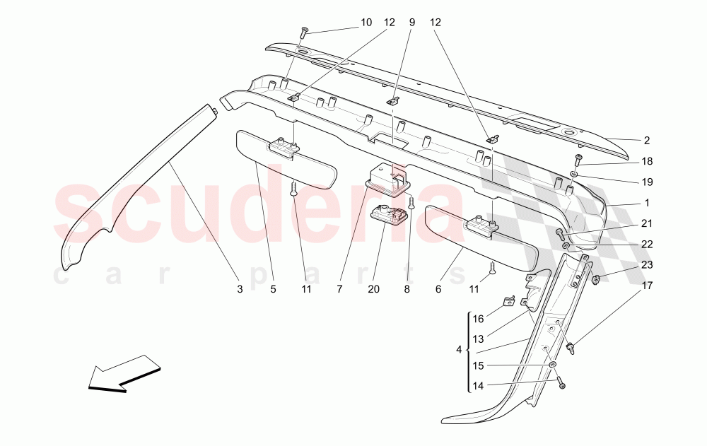 ROOF PANEL UPHOLSTERY AND ACCESSORIES of Maserati Maserati 4200 Spyder (2005-2007) GT