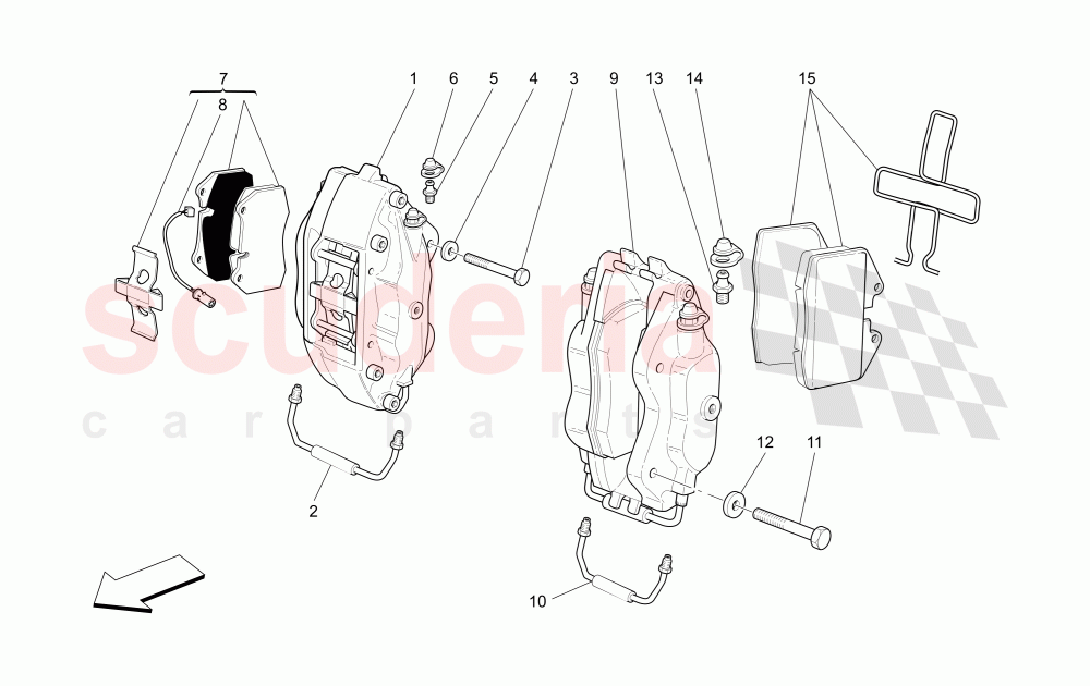 BRAKING DEVICES ON WHEELS (Available with: "Spyder 90th Anniversary" Version) of Maserati Maserati 4200 Spyder (2005-2007) CC