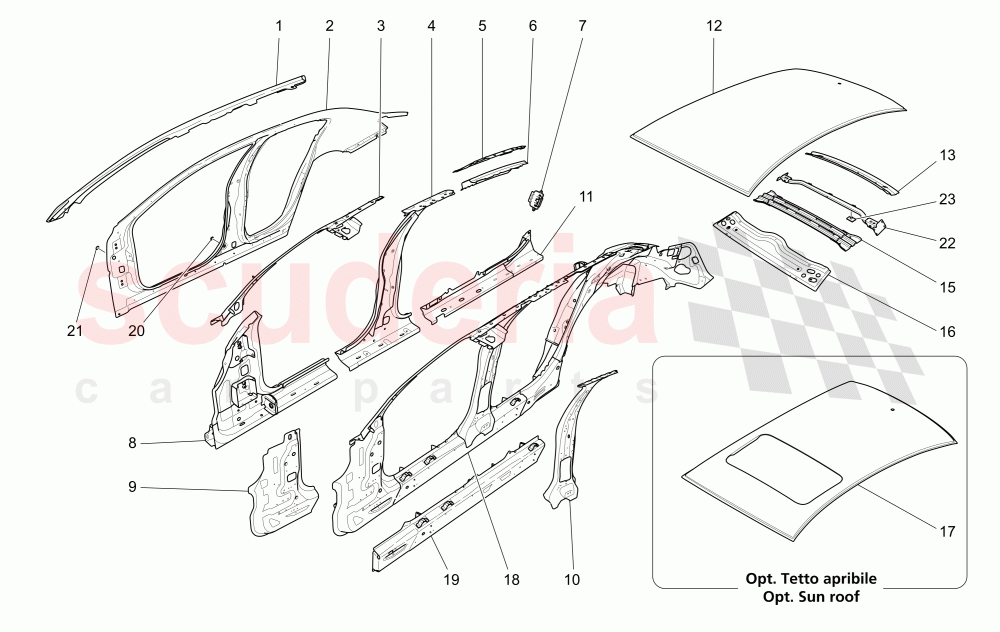 BODYWORK AND CENTRAL OUTER TRIM PANELS of Maserati Maserati Ghibli (2014-2016) S Q4