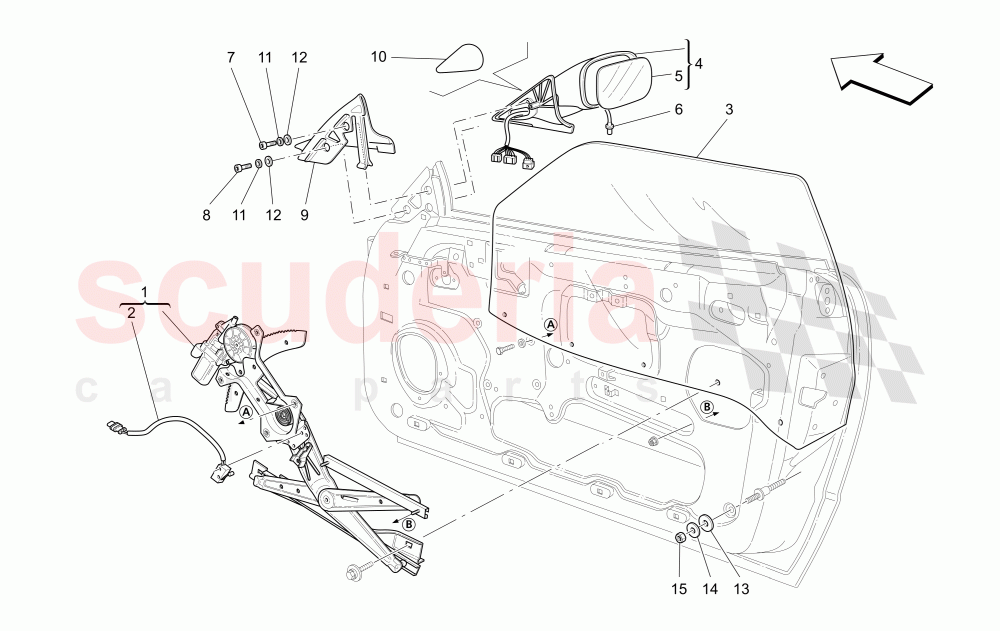 GLASS LIFT AND EXTERNAL REAR-VIEW MIRRORS of Maserati Maserati 4200 Coupe (2002-2004) CC