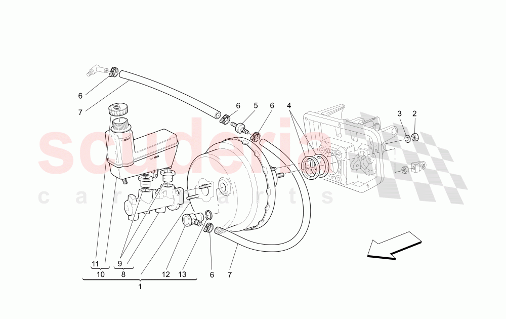BRAKES AND CLUTCH HYDRAULIC CONTROLS of Maserati Maserati GranSport Spyder (2005-2007)