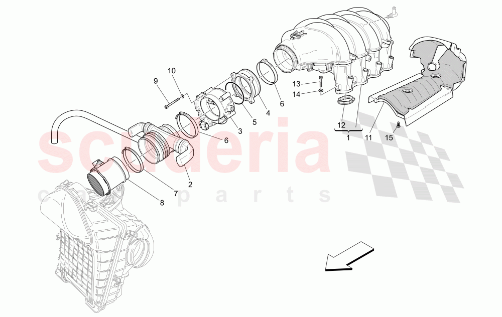 INTAKE MANIFOLD AND THROTTLE BODY of Maserati Maserati Quattroporte (2003-2007) DuoSelect