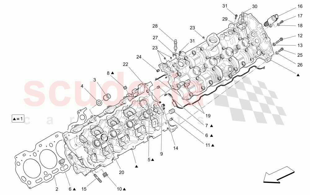 LH CYLINDER HEAD of Maserati Maserati Quattroporte (2013+) GTS