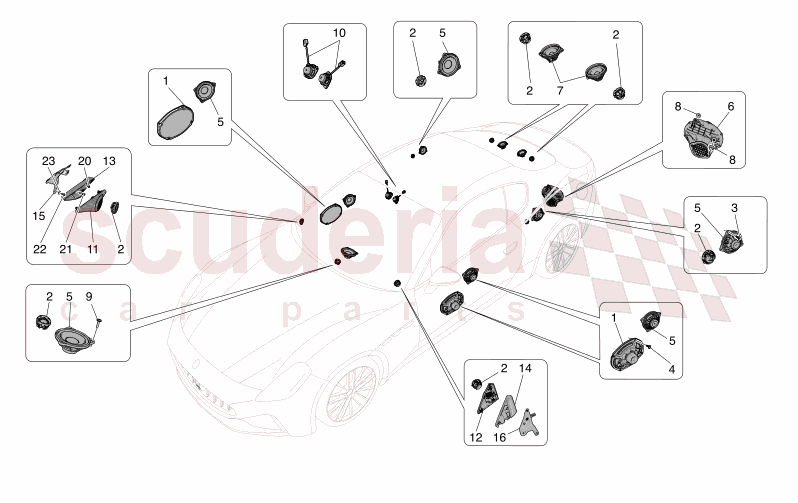 SOUND DIFFUSION SYSTEM of Maserati Maserati GranTurismo M189    AUTOMATIC 4WD 3.0 BT V6 490 HP