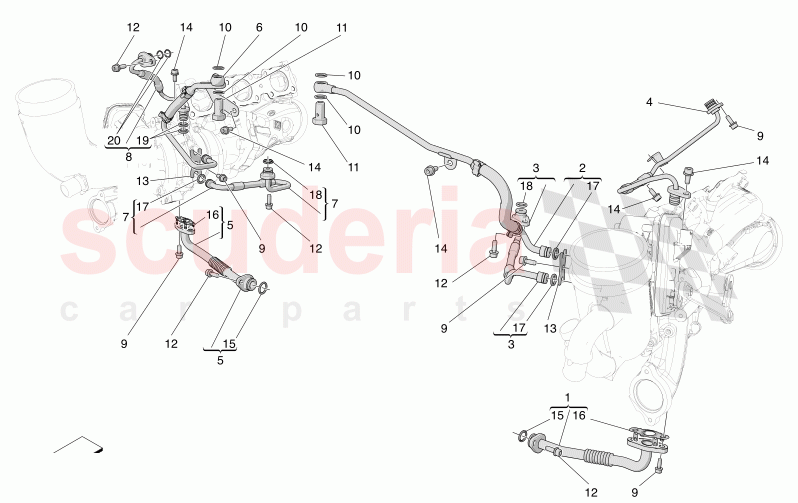 TURBOCHARGING SYSTEM: LUBRICATION AND COOLING of Maserati Maserati Grecale Trofeo Automatic 3.0 BT V6 530HP