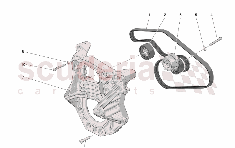 AUXILIARY DEVICE BELTS of Maserati Maserati GranTurismo M189 MODENA  AUTOMATIC 4WD 3.0 BT V6 490 HP