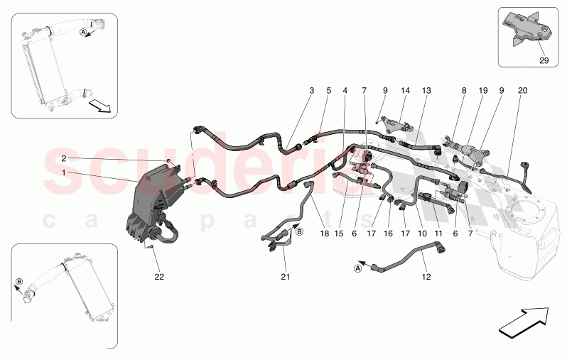 FUEL VAPOUR RECIRCULATION SYSTEM of Maserati Maserati MC20 GT2 Stradale  Automatic 3.0 BT V6 2WD 630HP - 640HP