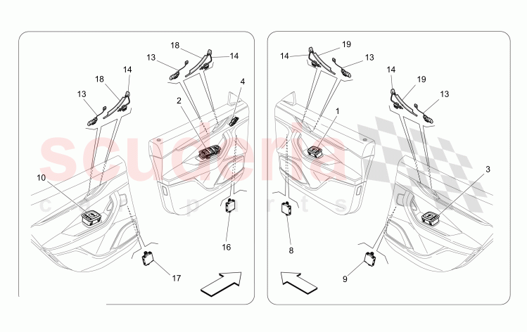 DOOR DEVICES of Maserati Maserati Levante Modena Automatic 3.0 BT V6 4WD 350HP