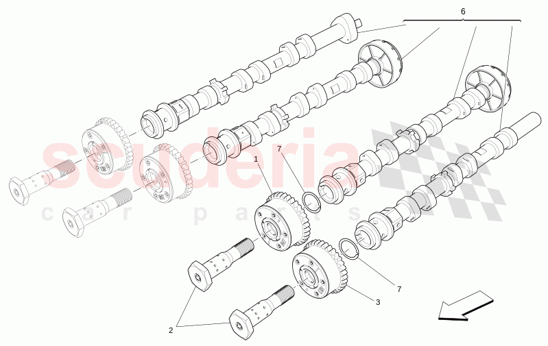 LH CYLINDER HEAD CAMSHAFTS of Maserati Maserati Levante Modena S Automatic 3.0 BT V6 4WD 430HP