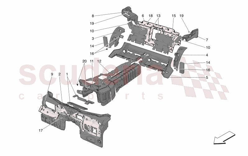 SOUND-PROOFING PANELS INSIDE THE VEHICLE of Maserati Maserati GranTurismo M189    AUTOMATIC 4WD 3.0 BT V6 490 HP