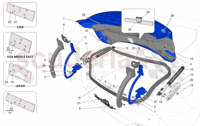 REAR LID of Maserati Maserati GranTurismo M189    AUTOMATIC 4WD 3.0 BT V6 490 HP