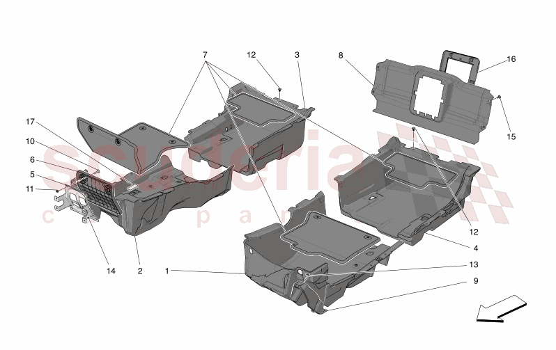 PASSENGER COMPARTMENT MATS of Maserati Maserati GranTurismo M189 FOLGORE  AUTOMATIC 4WD BEV 560 kW