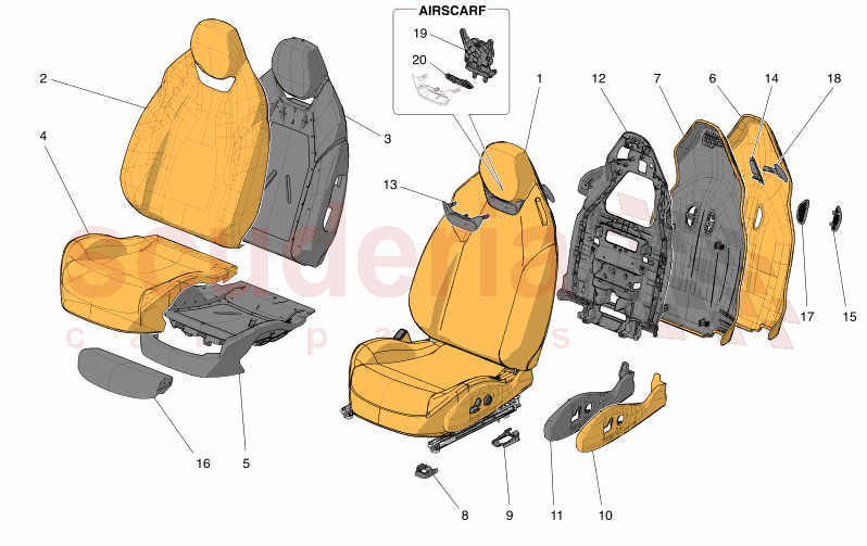 FRONT SEATS: TRIM PANELS of Maserati Maserati GranCabrio M189    AUTOMATIC 4WD 3.0 BT V6 490 HP