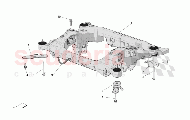 REAR CHASSIS of Maserati Maserati Grecale Folgore Automatic 4WD BEV 400 kW