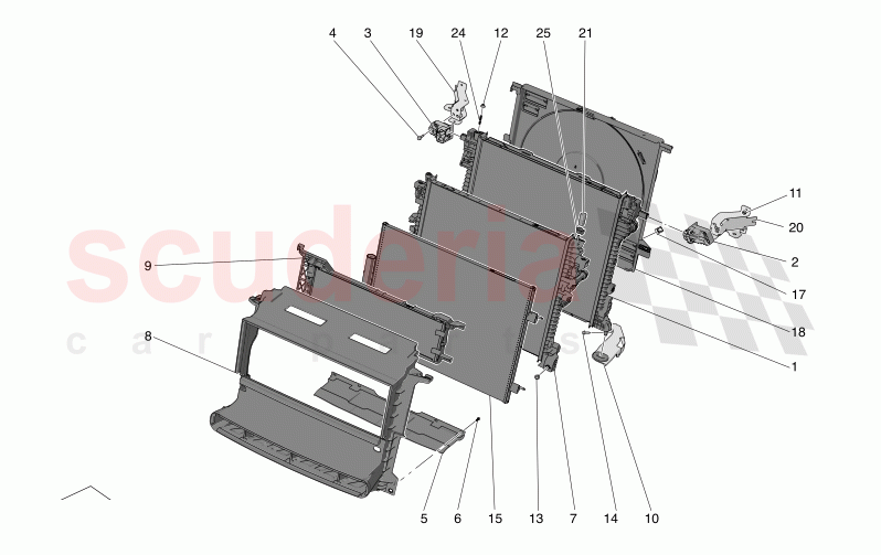 COOLING: AIR RADIATORS AND DUCTS of Maserati Maserati Grecale Trofeo Automatic 3.0 BT V6 530HP
