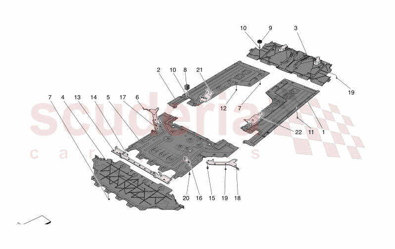 UNDERBODY AND UNDERFLOOR GUARDS of Maserati Maserati GranTurismo M189 TROFEO  AUTOMATIC 4WD 3.0 BT V6 550 HP