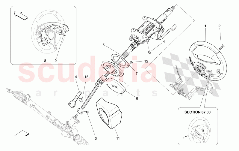 STEERING COLUMN AND STEERING WHEEL UNIT of Maserati Maserati Levante Modena S Automatic 3.0 BT V6 4WD 430HP