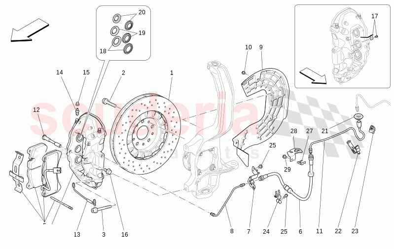 BRAKING DEVICES ON FRONT WHEELS of Maserati Maserati Levante Modena S Automatic 3.0 BT V6 4WD 430HP