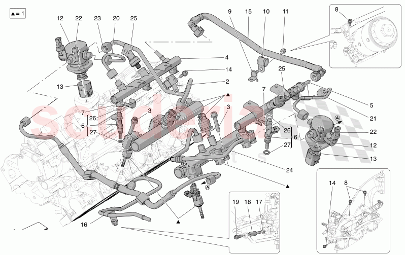 FUEL PUMPS AND CONNECTION LINES of Maserati Maserati MC20 Icona Automatic 3.0 BT V6 2WD 630HP
