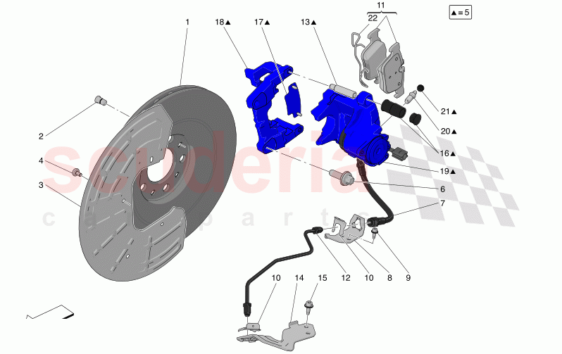 BRAKING DEVICES ON REAR WHEELS of Maserati Maserati Grecale GT Automatic 2.0 T4 4WD 250HP MHEV