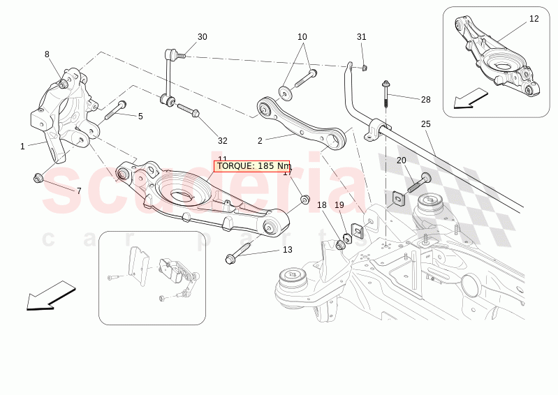 REAR SUSPENSION of Maserati Maserati Levante Modena S Automatic 3.0 BT V6 4WD 430HP