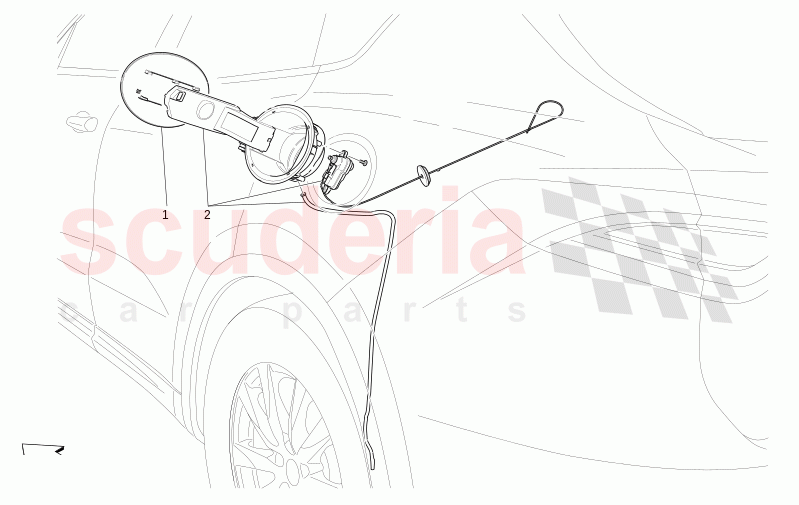 FUEL TANK DOOR AND CONTROLS of Maserati Maserati Levante Modena Automatic 3.0 BT V6 4WD 350HP