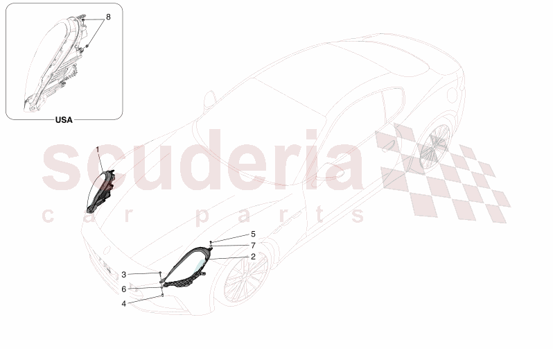 HEADLIGHT CLUSTERS of Maserati Maserati GranTurismo M189 TROFEO  AUTOMATIC 4WD 3.0 BT V6 550 HP