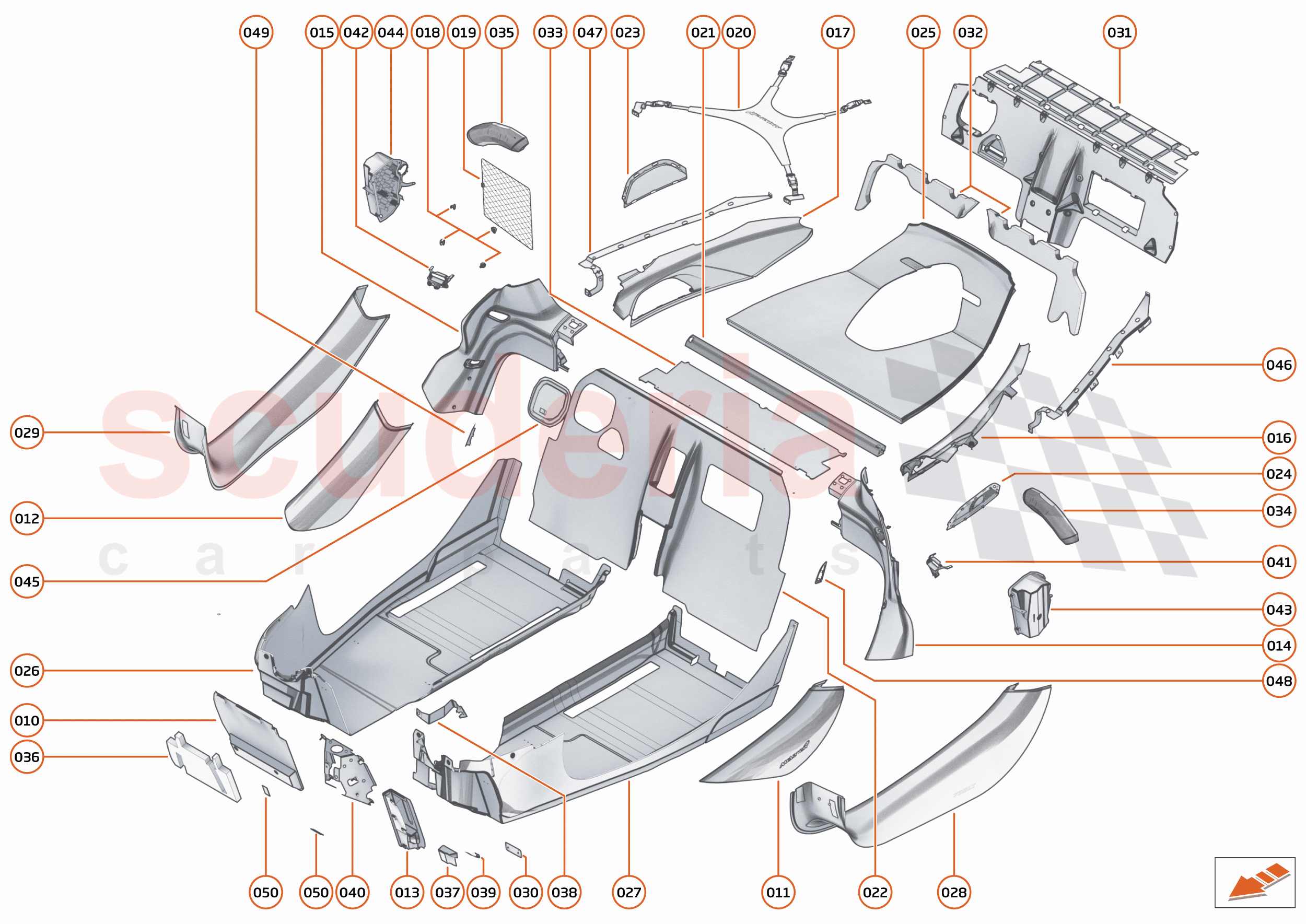 48 - INTERIOR SYSTEMS - 48.9 - LOWER & REAR TRIM of McLaren McLaren 750S Coupe
