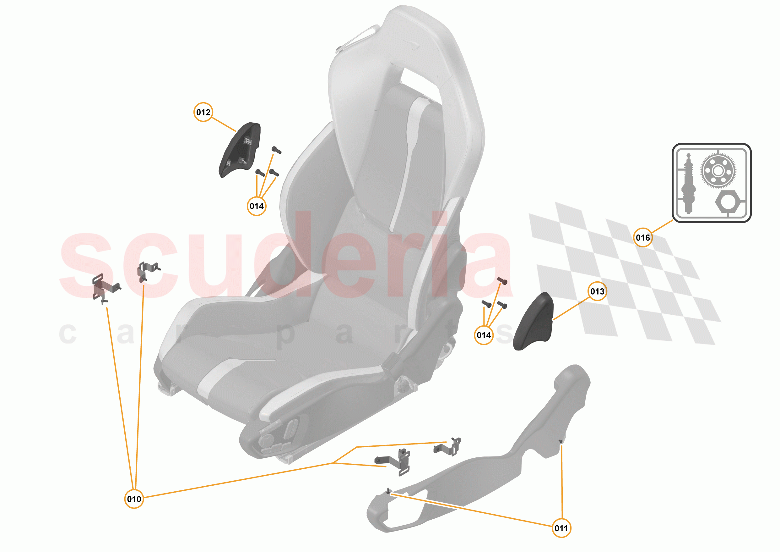 47 - INTERIOR SYSTEMS - 47.10 - SEAT ASSEMBLY - COMPONENTS & HARDWARE - COMMON of McLaren McLaren 570GT