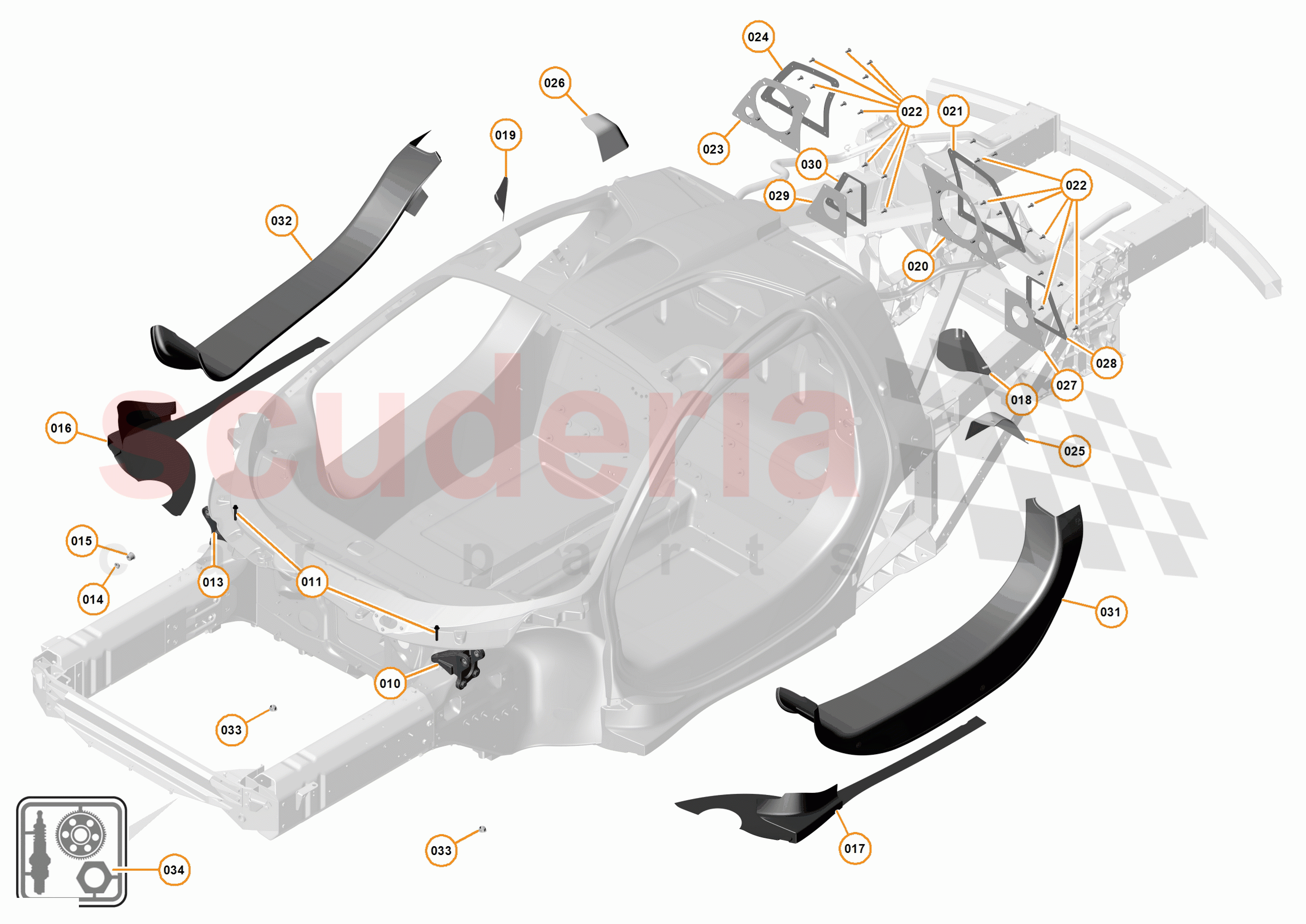 2 - MID STRUCTURES - 2.1 - MONOCOQUE of McLaren McLaren P1 Coupe